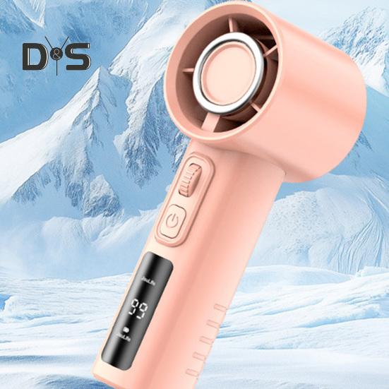 Handlüfter, 100-stufiges, einstellbares LCD-Display, wiederaufladbarer USB-Kühllüfter, tragbarer Mini-Lüfter für die Sommerreise im Freien