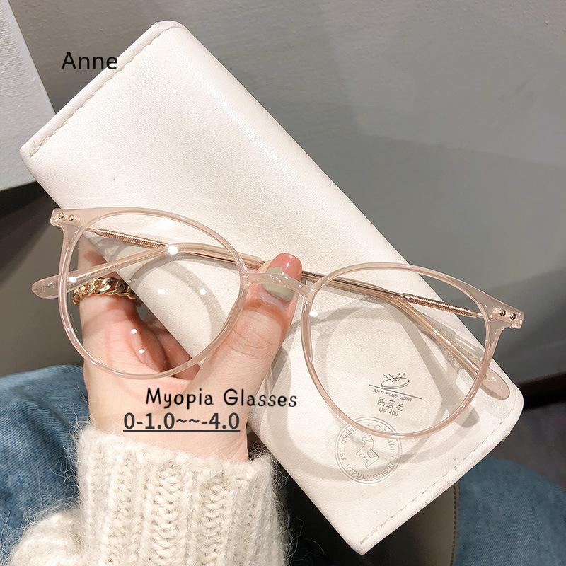 Unisex Luxury Myopia Glasses Blue Light Blocking Minus Diopter Trendy Fashion Eyeglasses For Men Women Near Sight Correction