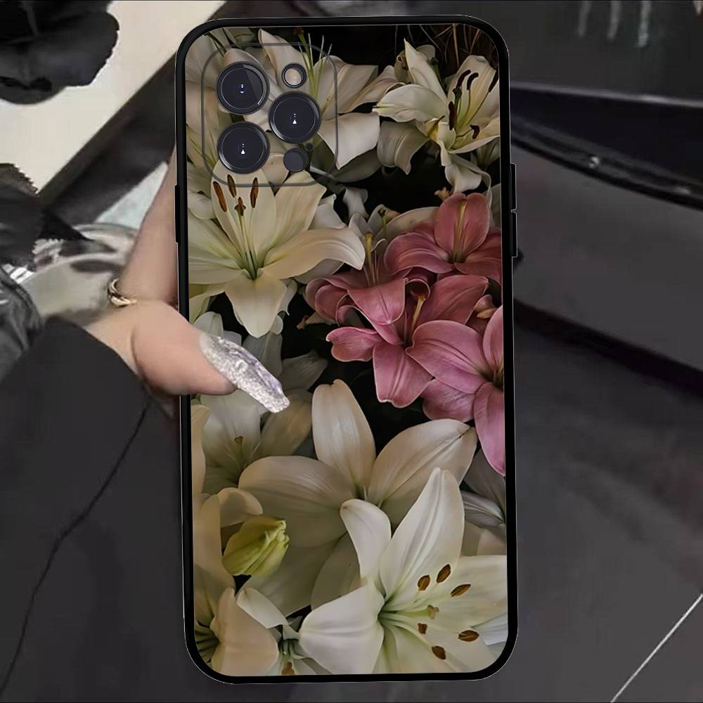 Painting Lily Flowers Phone Case For IPhone 17 16 15 14 11 12 13 Mini Pro XS Max Plus Funda Shell