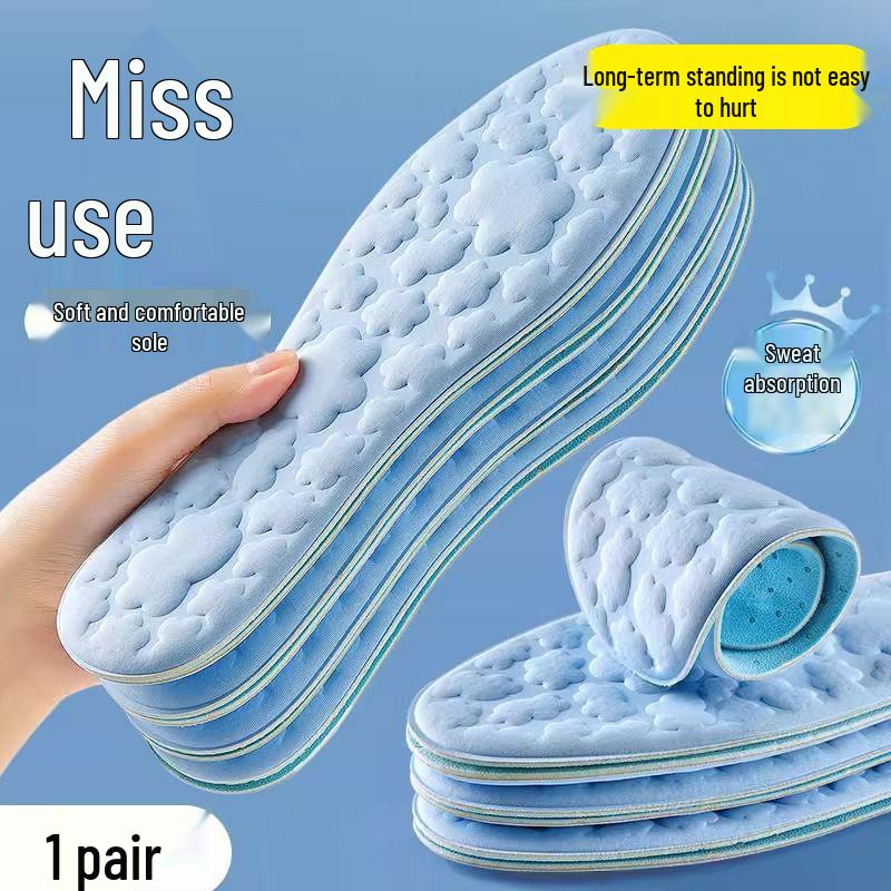 Men's Breathable Sweat-Absorbent Insoles - Soft, Odor-Resistant, Comfort Insoles for Sports & Summer Training