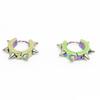 1 Pair Stainless Steel Hoop Spike Circle Huggie Studs Punk Cool  Earrings