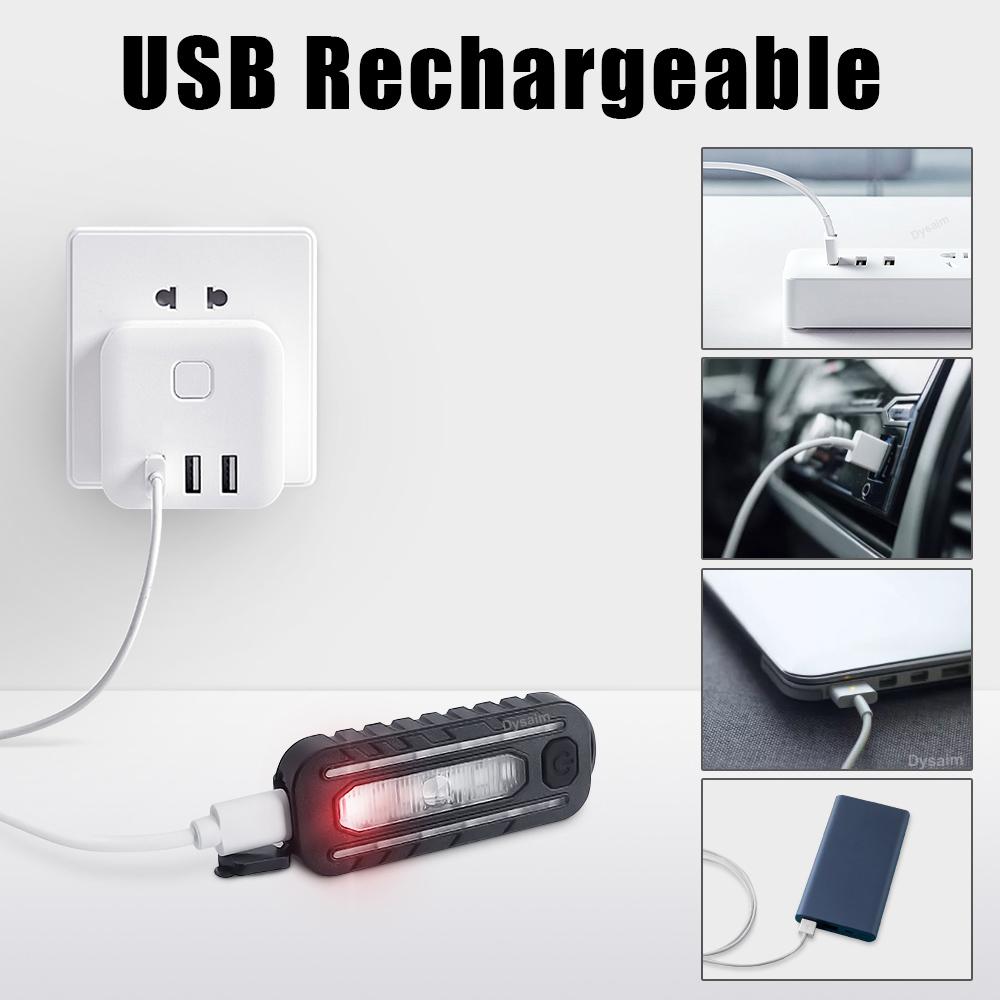 USB Recharge LED Flashlight Work Light Keychain Flashlight for Police Shoulder Clip Lights Warning Flashing Light Outdoor Lamp