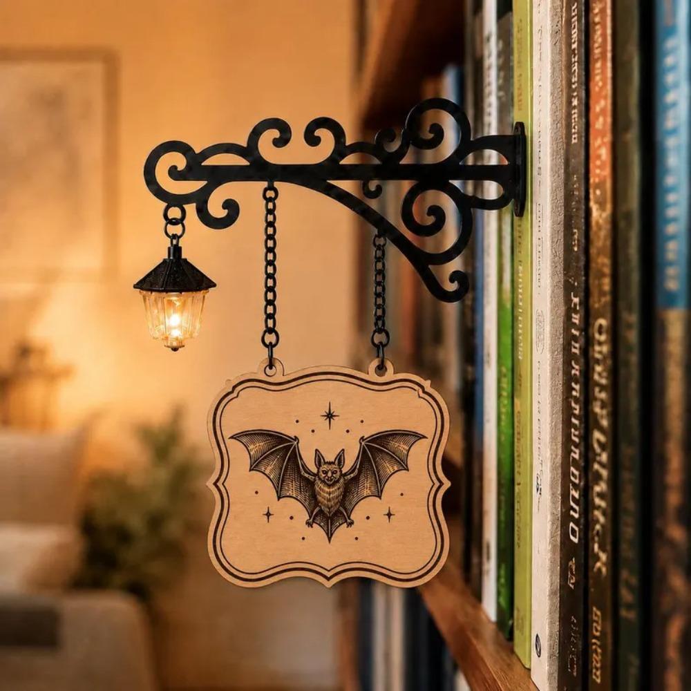 Decorative LED Book Nook Lamp Warm White Light Pumpkin Ghost Lantern Dorm Room