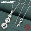 Copper Large And Small Round Inlaid Zircon Pendant Necklace Daily Accessories Women'S Simple And Elegant Jewelry
