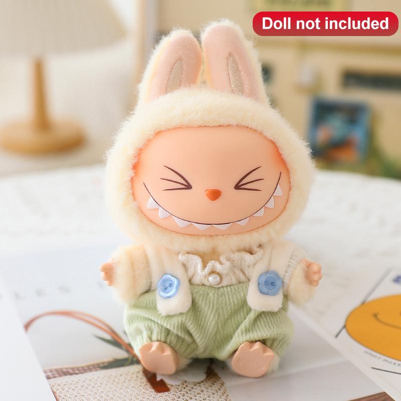 

1 комплект одежды первого и второго поколения Лабубу, носящего сменную шляпу, обувь