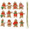 12Pcs Gingerbread Man Christmas Tree Hanging Pendant Xmas Tree Decor Ornament