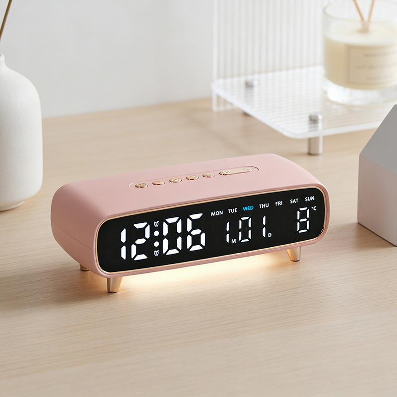 LED Digitaler Wecker Sprachsteuerung Temperatur Datum Wochentag Anzeige Timer Helligkeitseinstellung Elektronische Tischuhr Mit Umgebungslicht 12/24H