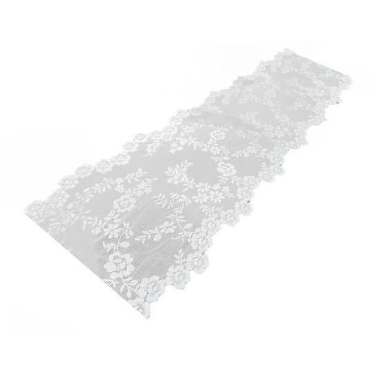Vintage Lace Table Runner Hollow Flower Pattern Reusable Table Flag for