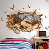 Cartoon Stegosaurus Pterodactyl Hole Wall Sticker Self-Adhesive Removable Kids Room Bedroom Dinosaur Home Decor Art