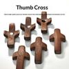 3Pcs Mini Wooden Crosses Encouragement Black Walnut Cross Praying Crucifixion Pockets Palm Crucifix Spiritual Companion Cross