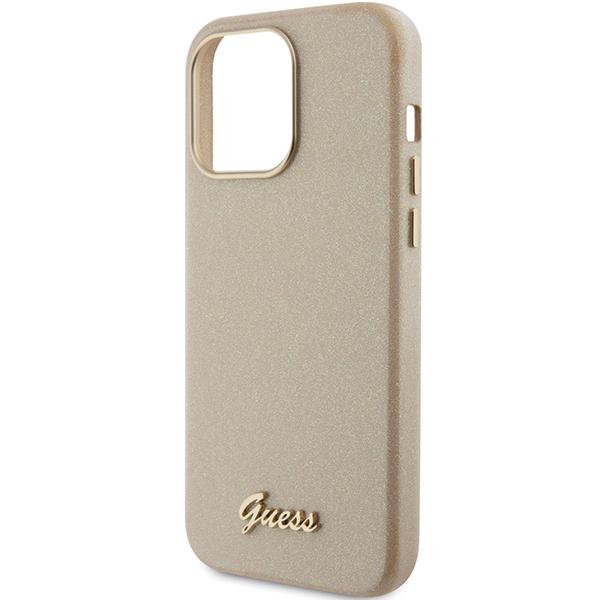 Etui Guess Glitter Glossy Script Do Iphone 15 Pro, Złoty/Light Gold
