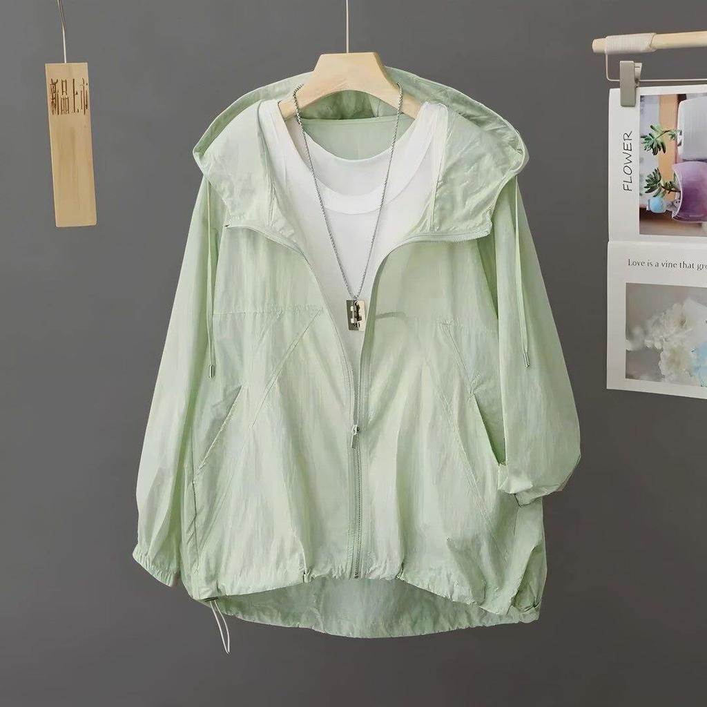 Hooded UV Protection Lightweight Summer Cardigan Jacket - Breathable, Loose Fit for Outdoor Casual Wear