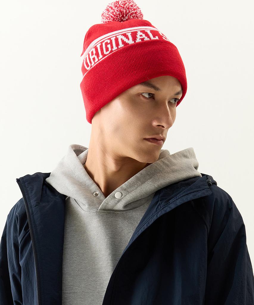 PRO-SPECS Graphic Pom Pom Beanie Rede