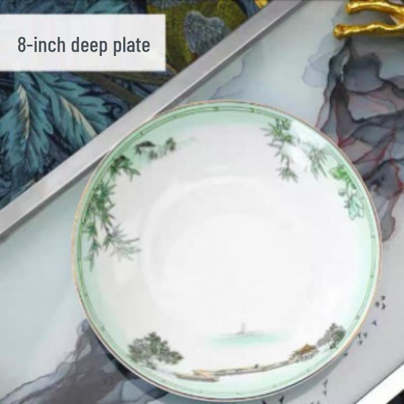 

Chuyi Qi West Lake Feast Ceramic Pedestal Bowl