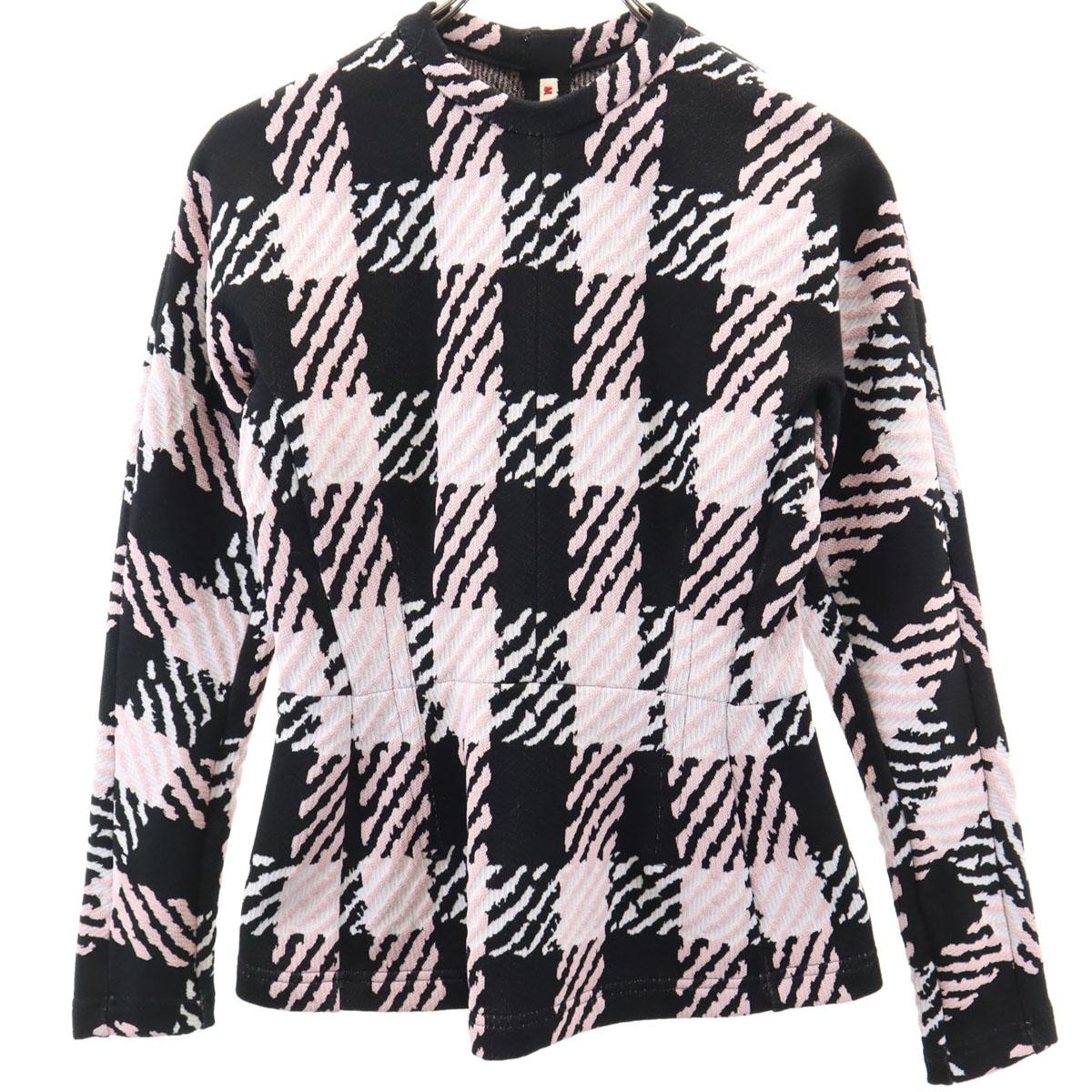 

MARNI made in Italy Check Pattern Long sleeve Cut 38 Pink x Black Women Used