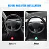 For Tesla Model 3 Model Y 2023 2022  Accessories Carbon Fiber Sticker Car Steering Wheel Cover Gear Shift Cover