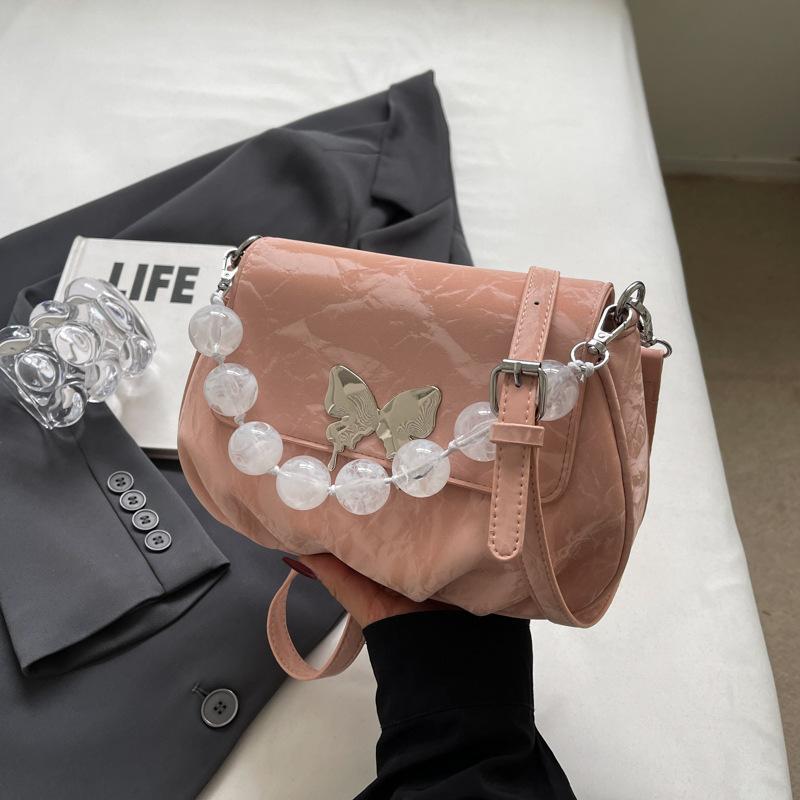 

French niche portable cloud bag women s 2024 new fashion pleated underarm bag versatile messenger bag рожевий