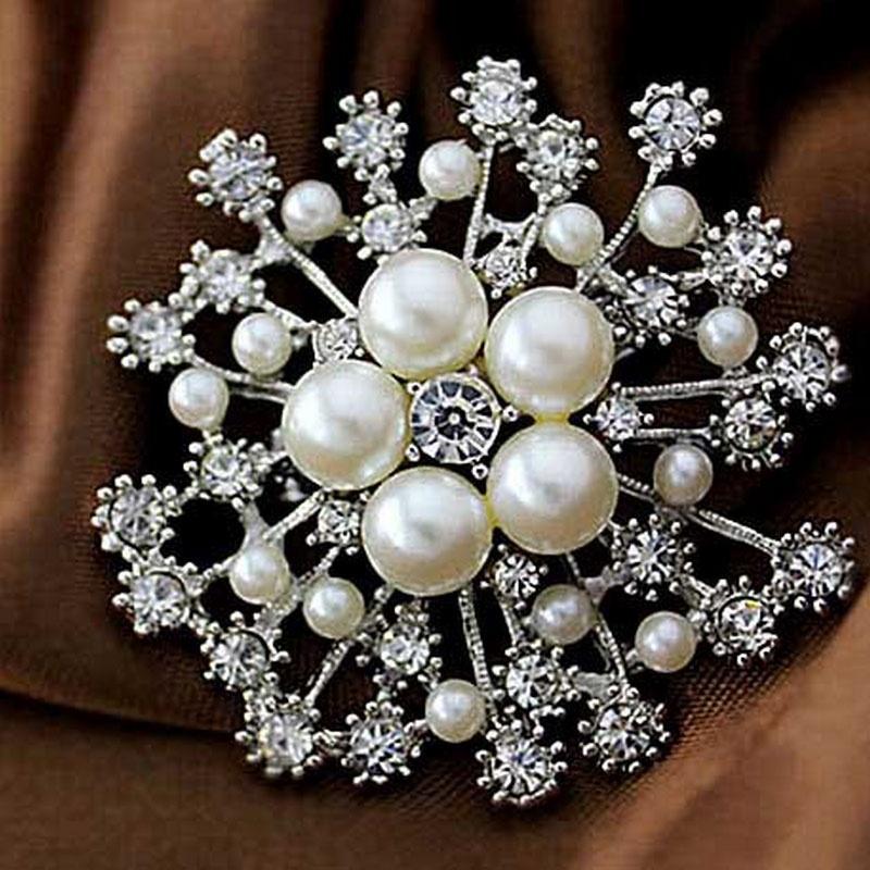 Spille da donna alla moda grandi perle d'imitazione strass spilla da sposa spilla gioielli accessori regalo