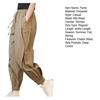 Lady Harem Pants Loose Elastic Waist Solid Color Drawstring Pockets Streetwear Deep Crotch Ankle Banded Aesthetic Lady Cargo Trousers Women Clothing