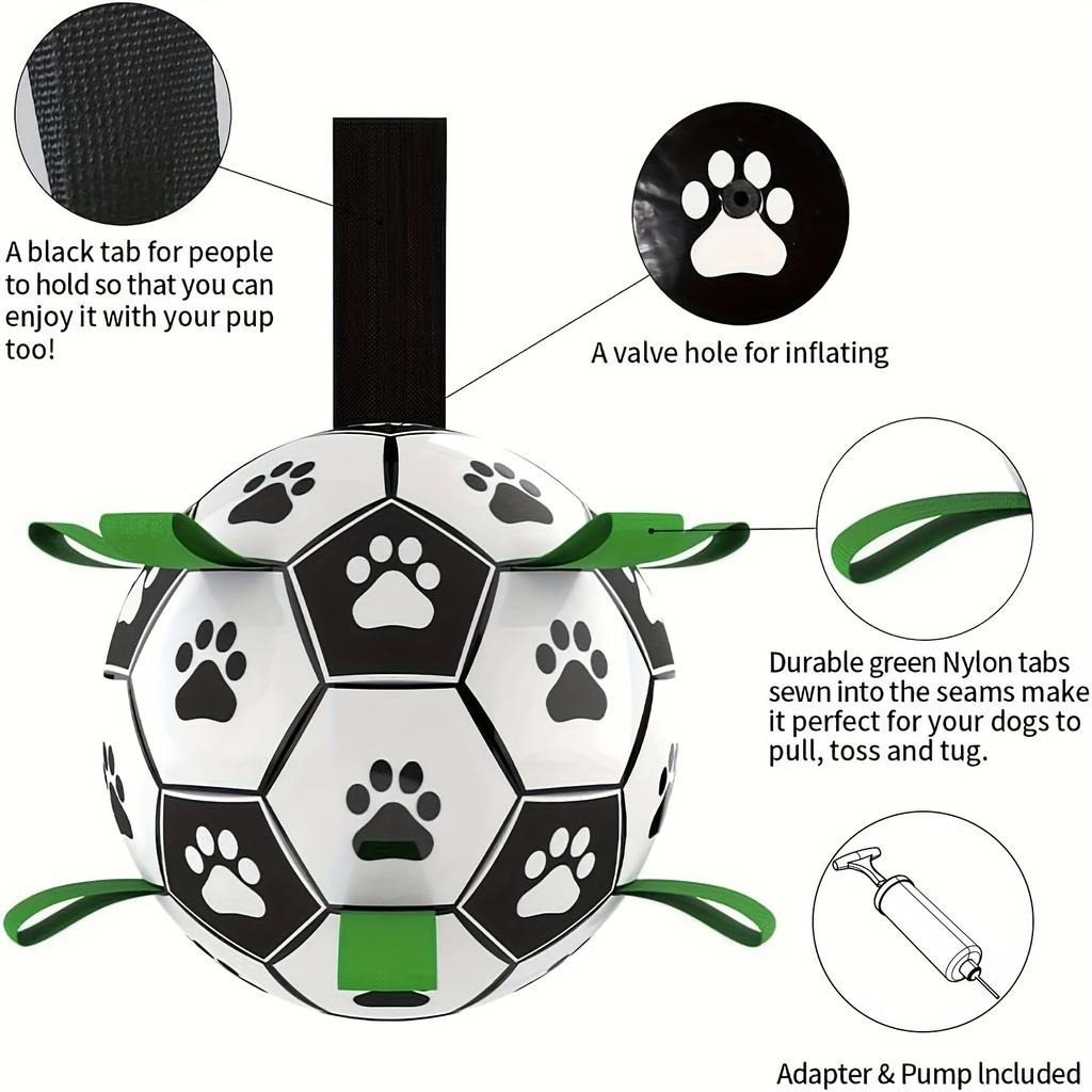 Durable PVC Dog Soccer Ball for Small to Large Dogs Interactive Fetch and Training Toy Bite-Resistant Pet Toy