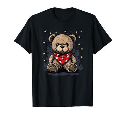 Cool Rockabilly Teddy Bear. Ready To Rock the Stage. T-Shirt