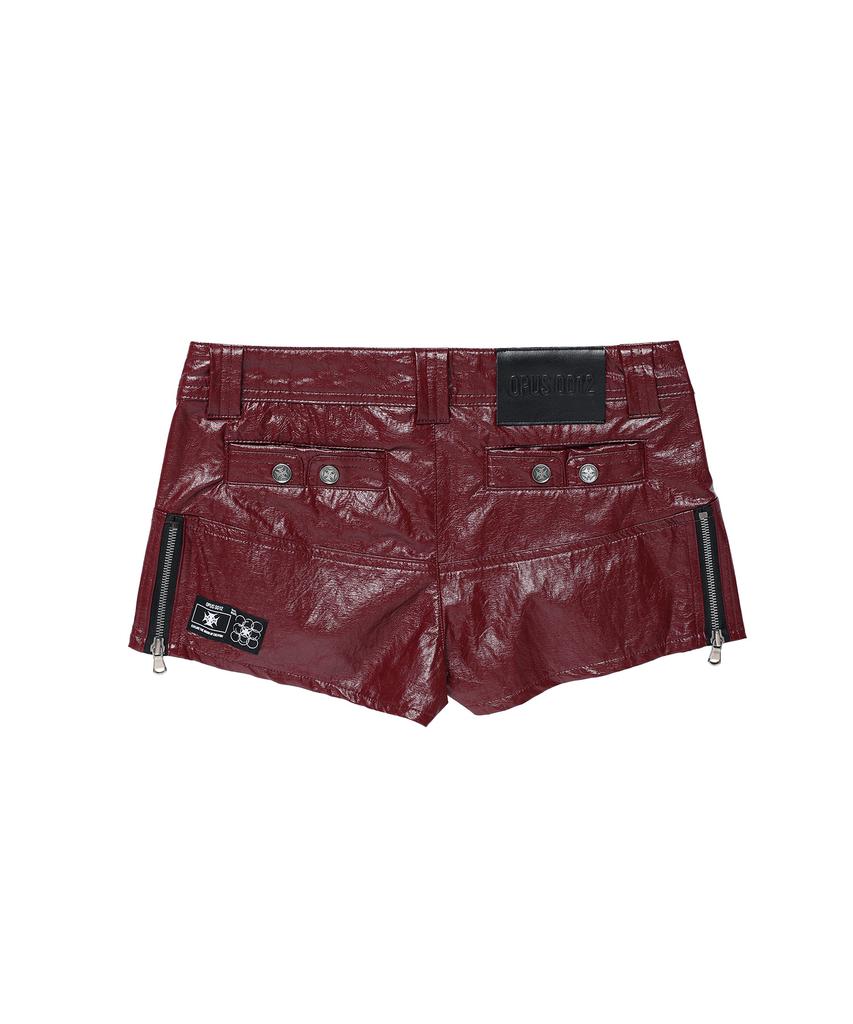 Opeoseu0012 Op. 08 Villain Leather Micro Pants Burgundy