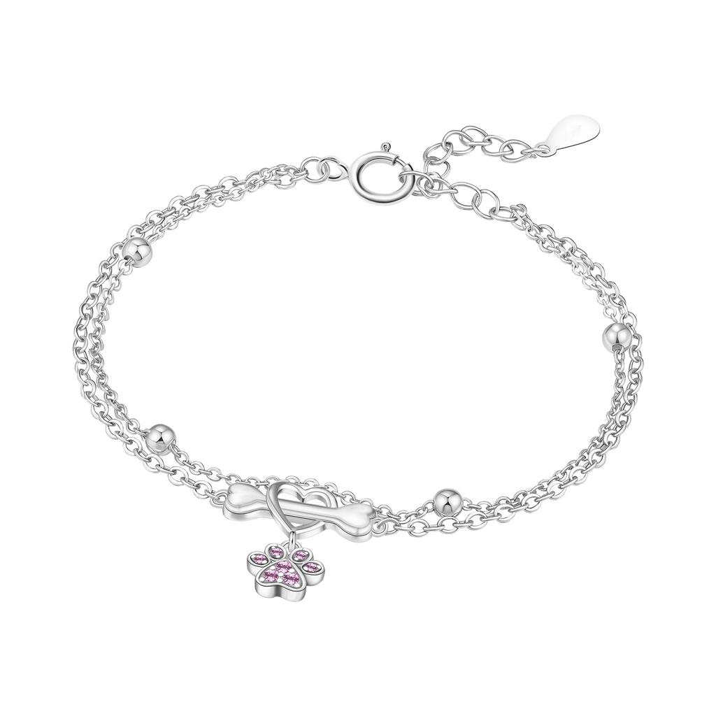 925 Silver Butterfly Moon Star Stone Bracelet Minimalist Jewelry
