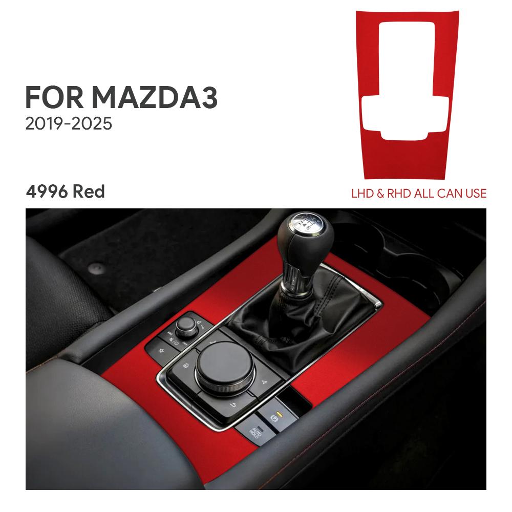 BDN1 For Mazda 3 Axela 2019 2020 2021 2022 2023 2024 2025 Central Console Gear Shift Panel Top Suede Sticker Car Interior Trim