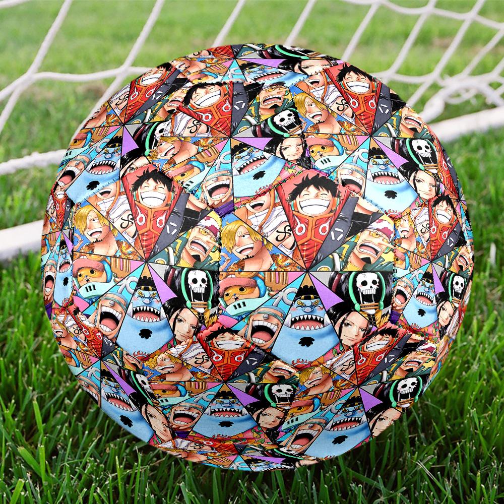 One Piece Print Size 5 Soccer Ball, Standard Match Football for Sports Game and Team Practice, Ideal Gift for Soccer Fans