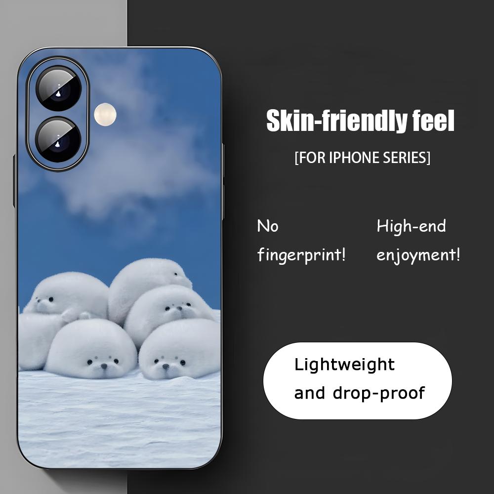 Popular Seal Design Fashion Phone Case For iPhone 17 16 15 14 13 12 11 X XR XS 8 Plus Mini Pro Max Soft Black Shockproof Cover