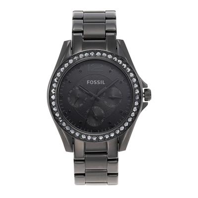 Riley Multifunction Black Stainless Steel Watch
