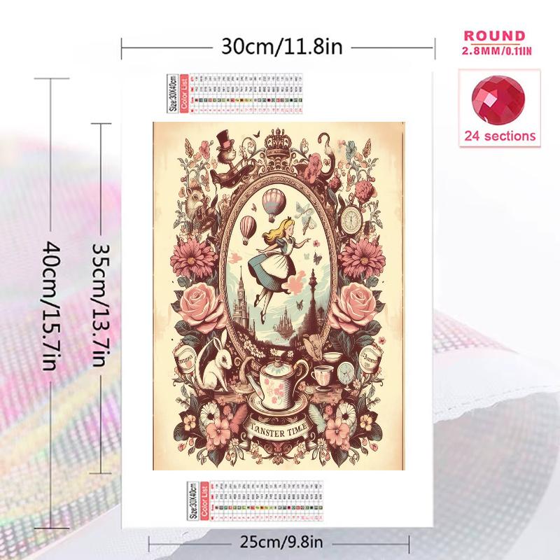 Alice Wonderland Moon.94 100% Round Full Drill 5D DIY Diamond Painting Embroidery Cross Stitch Rhinestone Décor