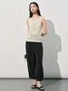 Elegant Women's Silk Jacquard Sleeveless Knit Top - High-Quality Summer Style