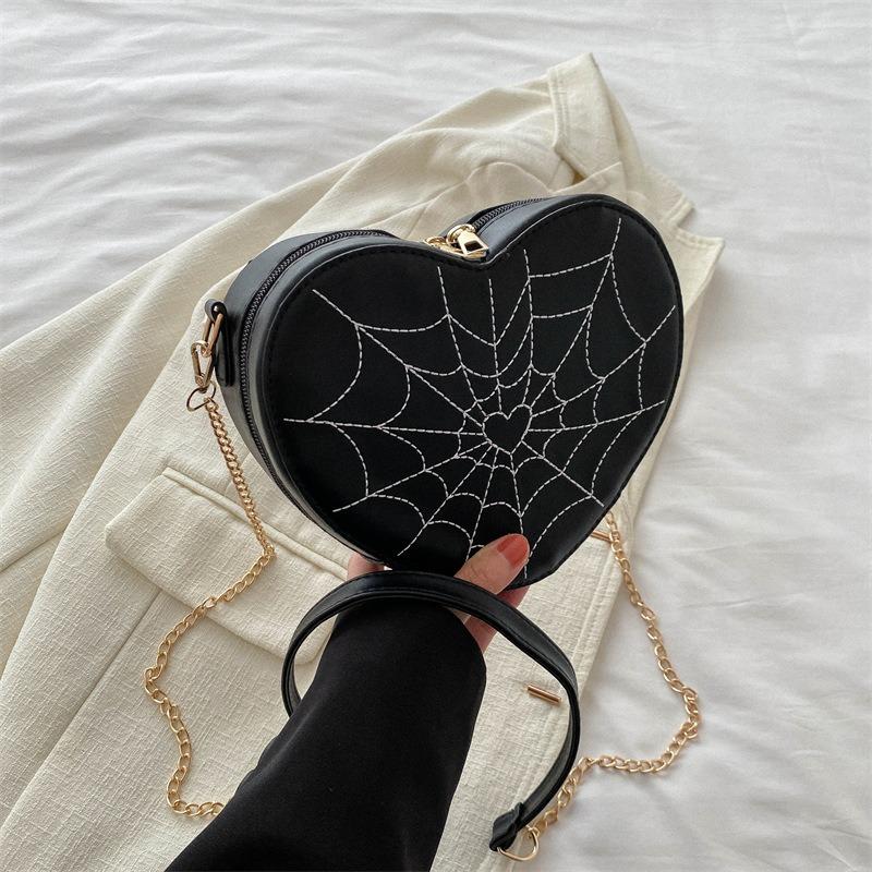 Premium Sense Cute Peach Heart Box Bag Women's Summer New Fashion Shoulder Bag Messenger Bag