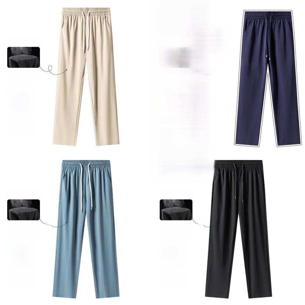 Mens Ice Silk Casual Pants With Quick Dry Fabric For Summer Active Wear