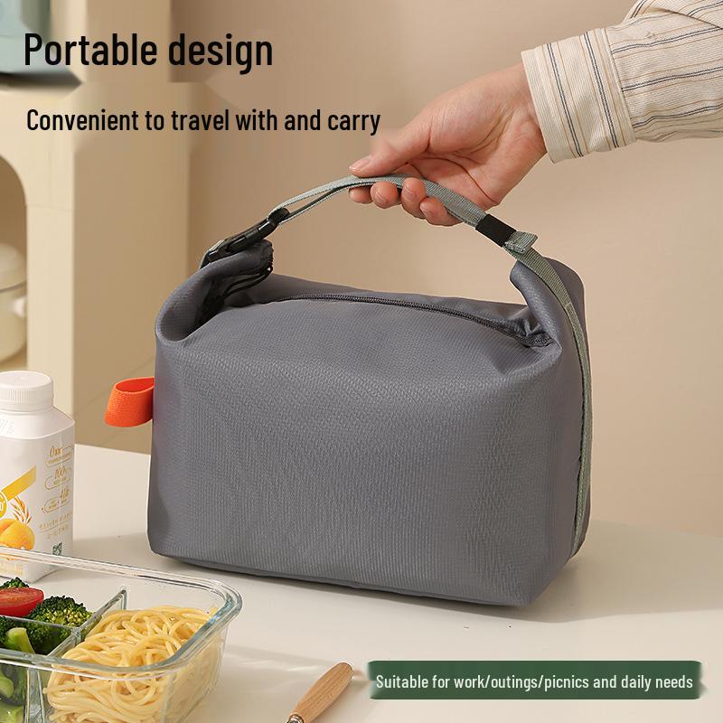 Japanese Style Insulated Lunch Bag - Large Capacity Bento Box with Thick Aluminum Foil for Office Workers