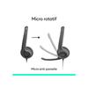 Casque PC Logitech H390 filaire USB-C avec microphone anti-parasite, stéréo, pour ordinateur portable
