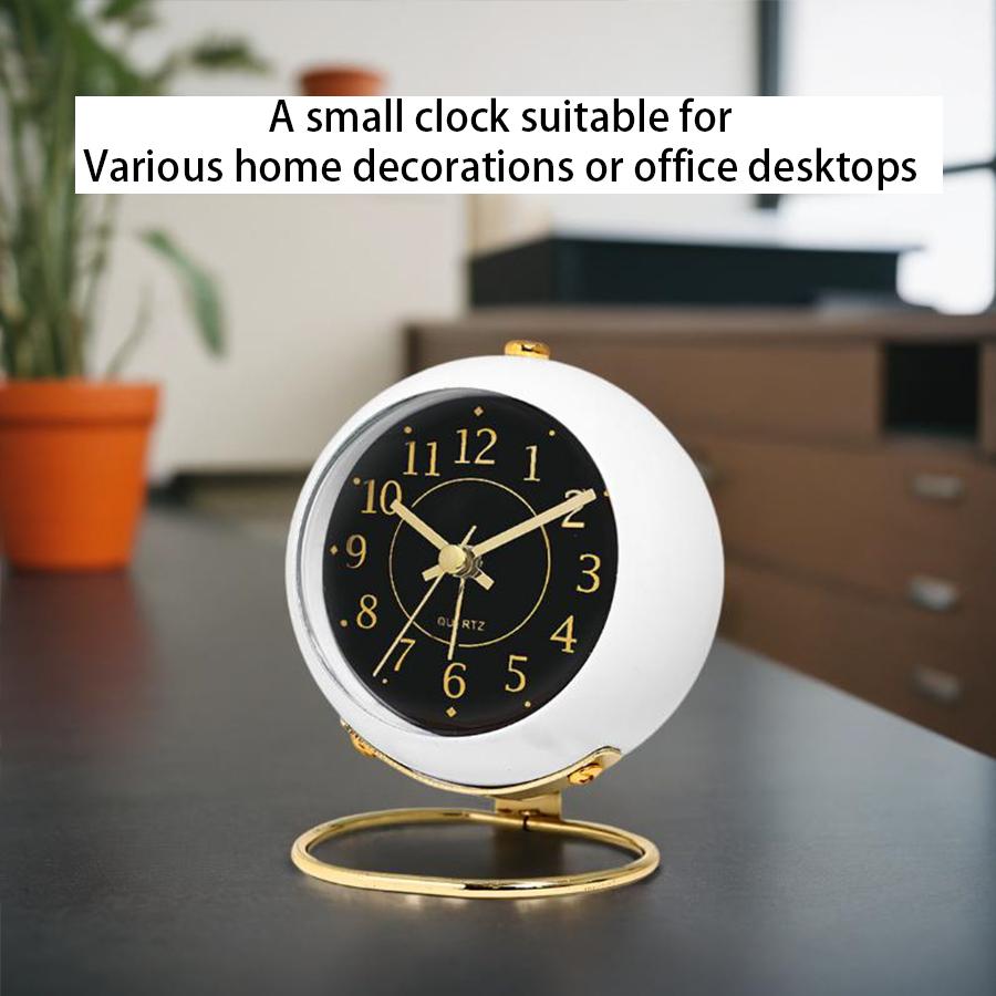 1pc Minimalist Metal Quartz Alarm Clock Desktop Silent Clock Macaron Color Scheme More Suitable for Home and Office Decoration