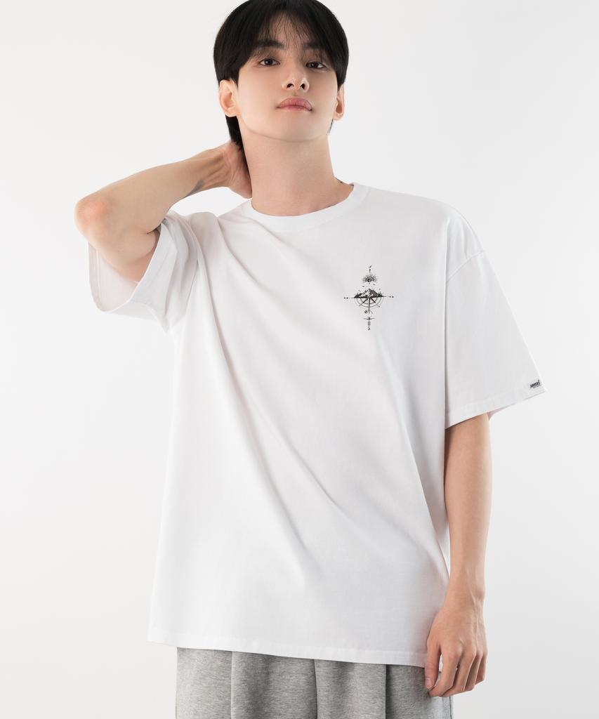 ARMEDES 16-Count Cotton Oversized Art Graphic Short Sleeve T-Shirt (1025)