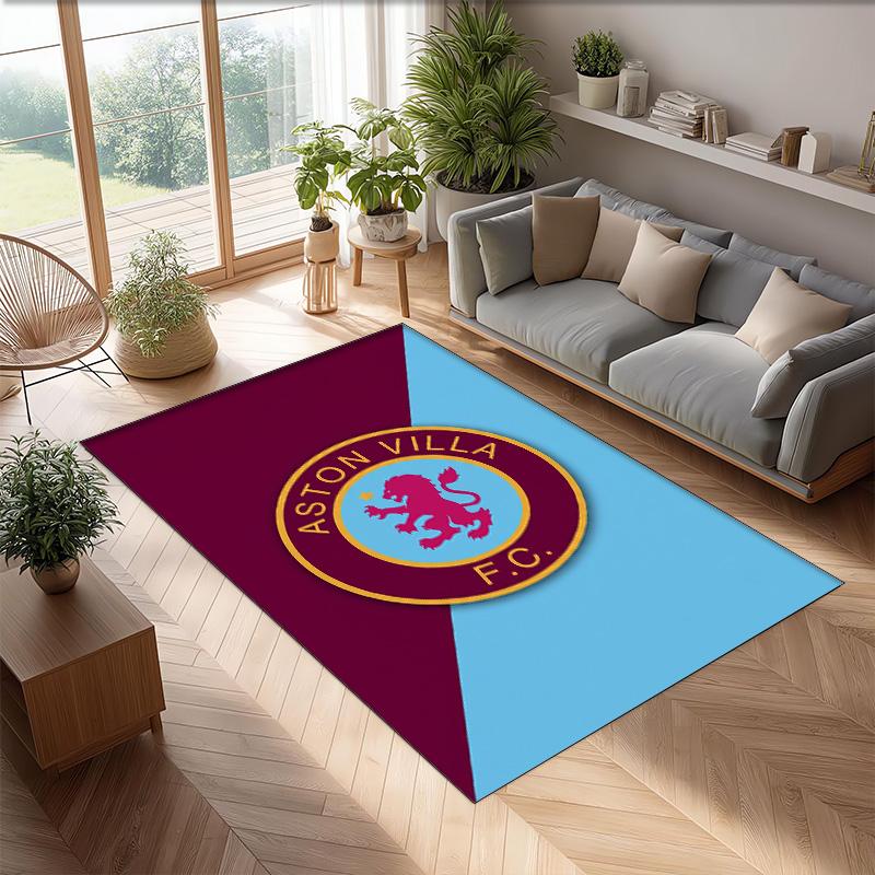 Tappeto in Velluto di Cristallo con Stampa Calcio Aston Villa, Comodo Assorbente d'Acqua Antiscivolo Tappeto per Pavimenti Interni