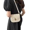 Woven bag women's 2025 new trendy versatile lace flower bag this year popular fashion saddle bag shoulder crossbody