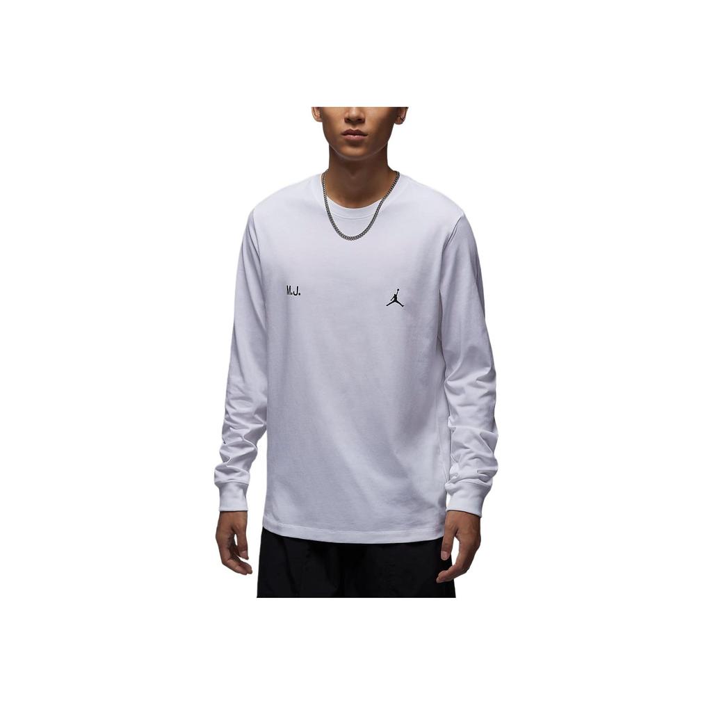 Jordan Comfortable Soft Versatile Long Sleeve T-Shirt Men Tops White Black FZ1935-100