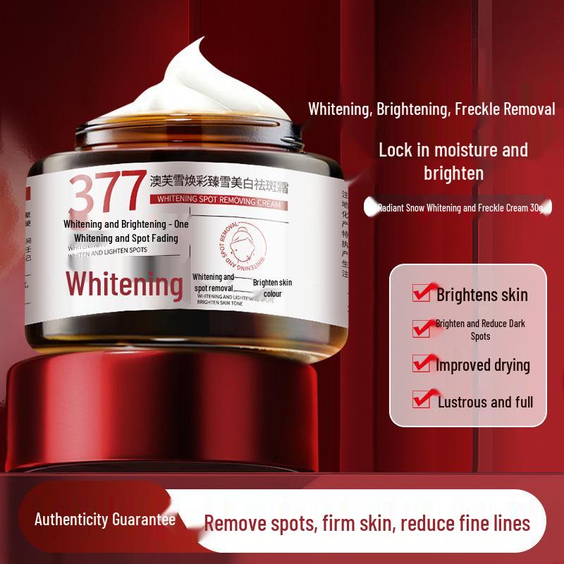 Introducing Aofu Snow 377: Whitening & Moisturizing Cream, Lightens Spots, Brightens & Rejuvenates Skin Tone.