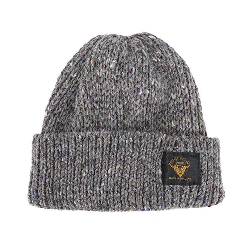 

[Highland 2000] knit hat knit cap nep wool cap Made in England men s ladies unisex (JP, alphabet, Free Size, short x gray)
