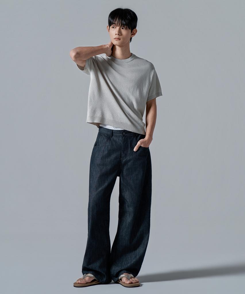 WAAR M1092 Airy Round Knit_Light Gray