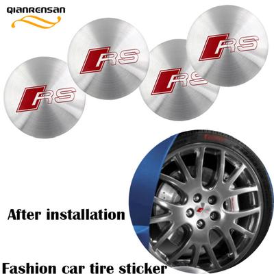 58 mm 3D Stickers 4 pcs Logo Imitation Center Cap Wheel Trims