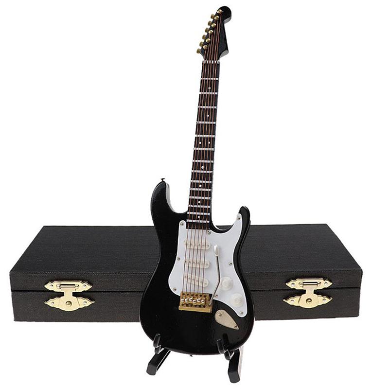 

Мини-электрогитара Модель Украшения Музыкальные Инструменты С Чехлом И Подставкой чёрный