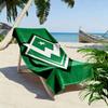 Green Geometric Star W Logo A must-have beach towel for beach travel