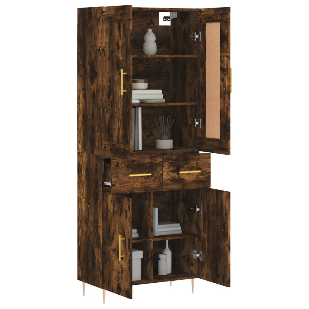 Highboard Smoked Oak 69.5 x 34 x 180 cm Particleboard