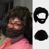 1Pcs Funny Wig Beard Knitted Hats Punk-Style Knitted Cap Hobo Mad Scientist Hip Hop Handmade Knit Warm Winter Cap Beanies Hat